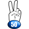 salut de motard département 50 - (10x4,8cm) - Autocollant(sticker)