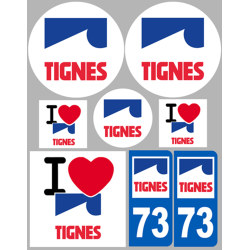 Tignes 73 (8 autocollants variés) - Sticker/autocollant