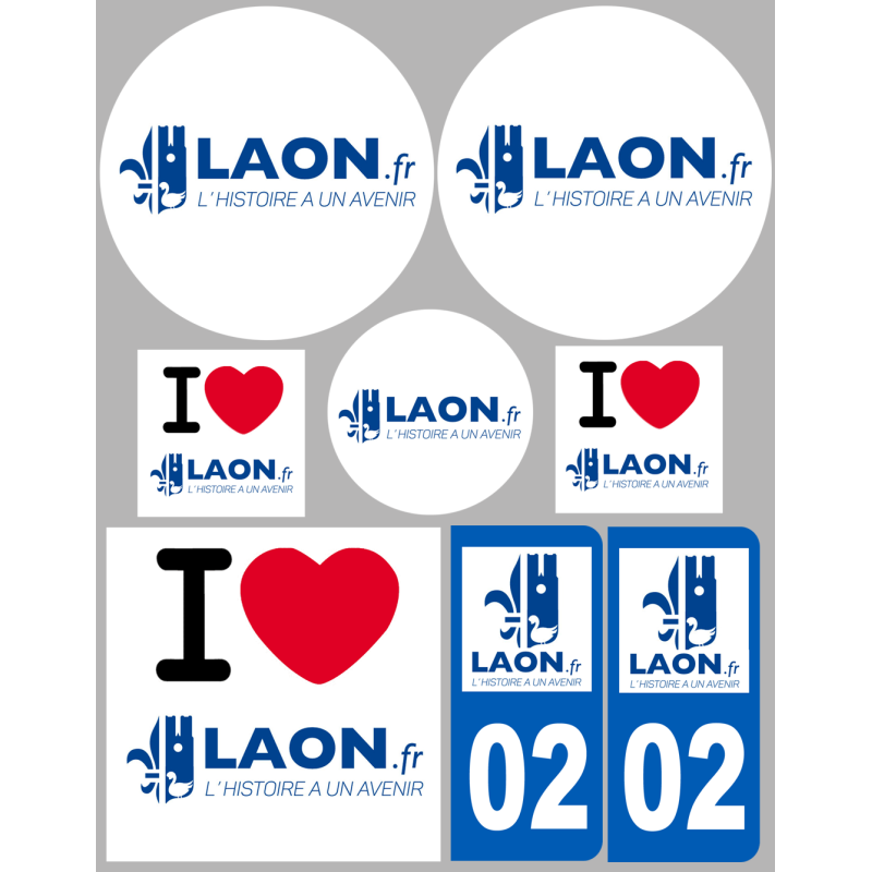 Laon (8 autocollants variés) - Sticker/autocollant