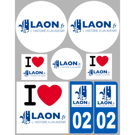 Laon (8 autocollants variés) - Autocollant(sticker)