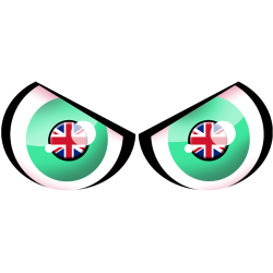 Paire d'yeux Anglais - 28x12cm - Sticker/autocollant