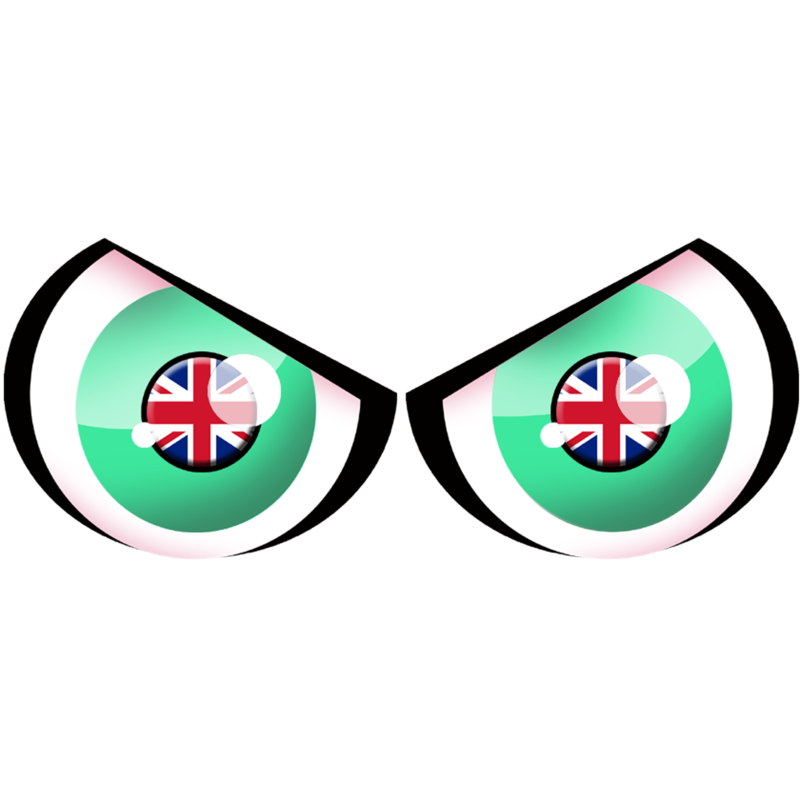 Paire d'yeux Anglais - 28x12cm - Sticker/autocollant