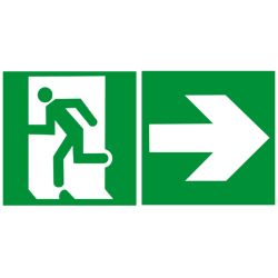 sortie de secours gauche (2fois 20x20cm) - Autocollant(sticker)