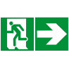 sortie de secours gauche (2fois 20x20cm) - Autocollant(sticker)