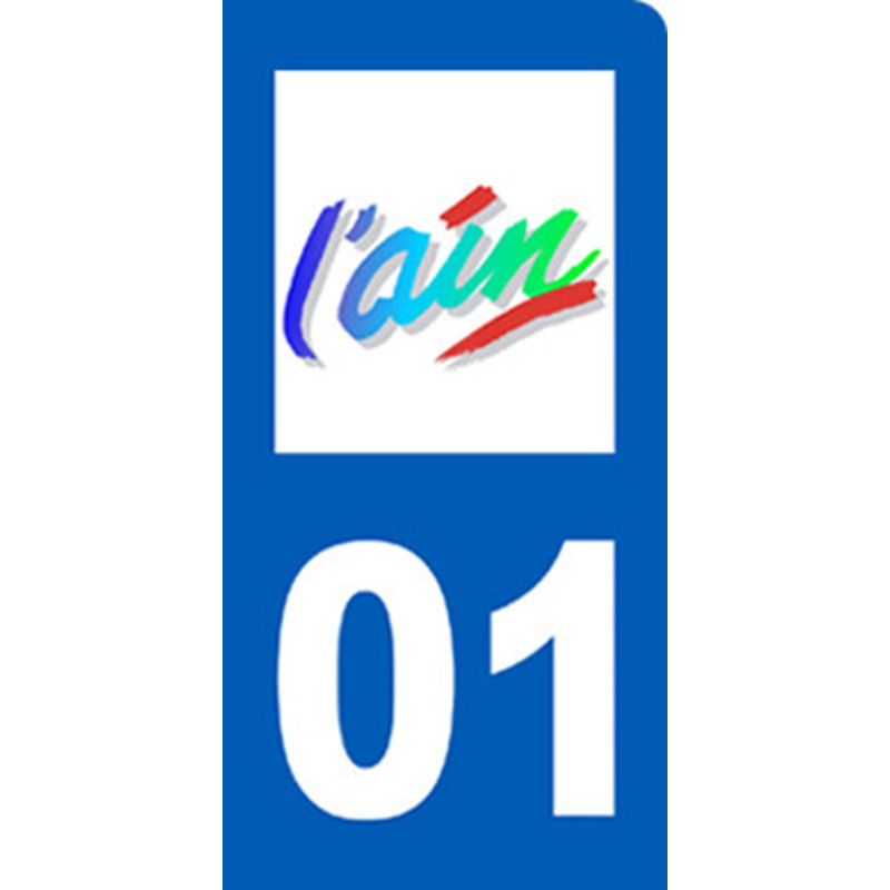 immatriculation motard l'Ain (6x3cm) - Sticker/autocollant