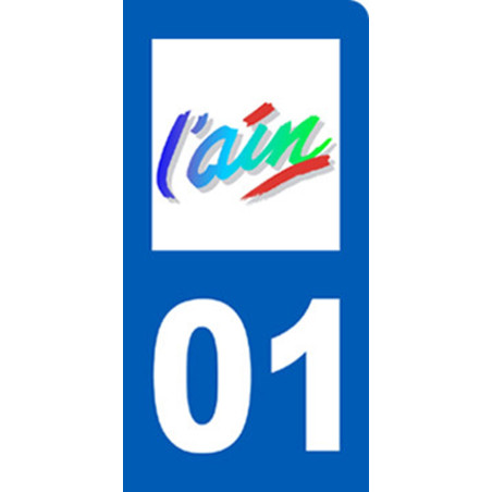 immatriculation motard l'Ain (6x3cm) - Autocollant(sticker)