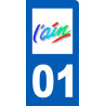 immatriculation motard l'Ain (6x3cm) - Autocollant(sticker)