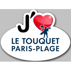 j'aime Le Touquet-Paris-Plage (15x11cm) - Sticker/autocollant