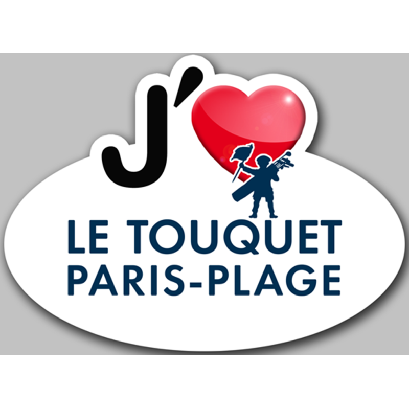 j'aime Le Touquet-Paris-Plage (15x11cm) - Sticker/autocollant