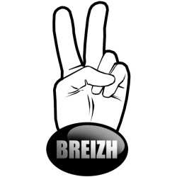 salut de motard BREIZH (5x2.5cm) - Sticker/autocollant