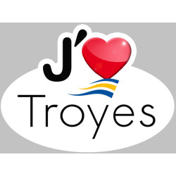 j'aime Troyes (5x3.5cm) - Autocollant(sticker)