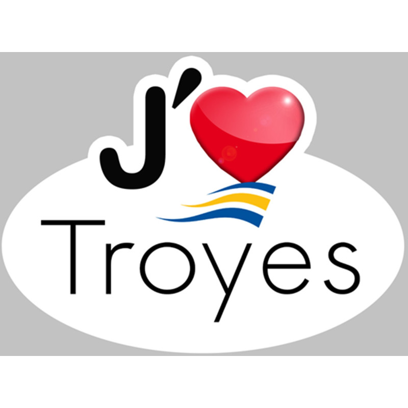 j'aime Troyes (5x3.5cm) - Autocollant(sticker)