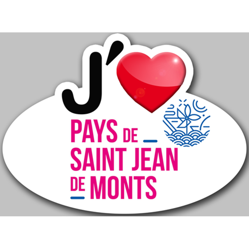 j'aime Le Pays de Saint-Jean-de-Monts (15x11cm) - Autocollant(sticker)