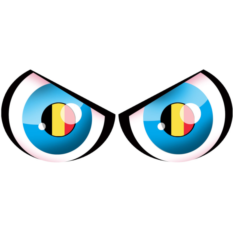 Paire d'yeux Belge - 14x5.5cm - Autocollant(sticker) Paire d'yeux Belge - 14x5.5cm - Autocollant(sticker)