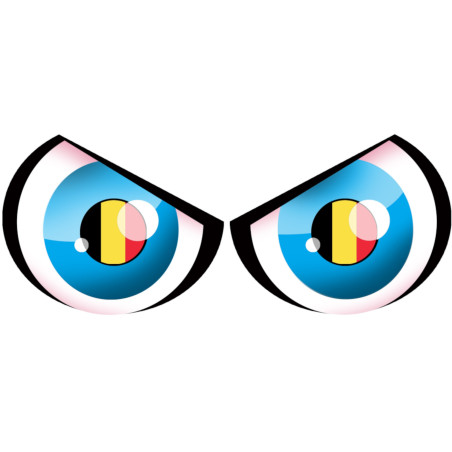 Paire d'yeux Belge - 14x5.5cm - Autocollant(sticker)