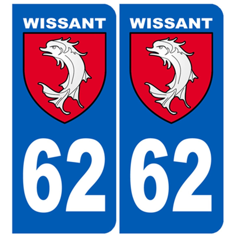 immatriculation 62 Wissant - Sticker/autocollant