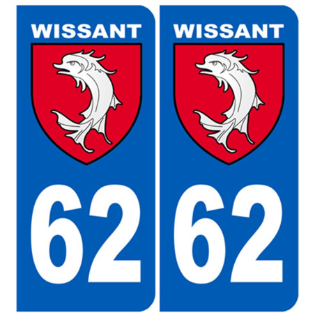 immatriculation 62 Wissant - Autocollant(sticker)