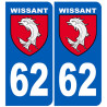 immatriculation 62 Wissant - Sticker/autocollant