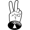 salut de motard hermine noir (5x2.5cm) - Autocollant(sticker)