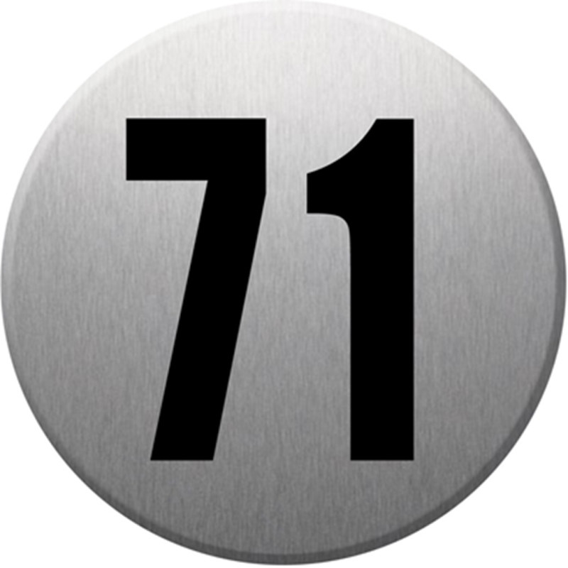numéroderue71 - gris brossé 10x10cm - Sticker/autocollant numéroderue71 - gris brossé 10x10cm - Sticker/autocollant