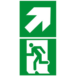 sortie de secours dessus droite (2fois 5x5cm) - Autocollant(sticker)