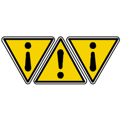 danger général (3fois 10x9cm) - Sticker/autocollant