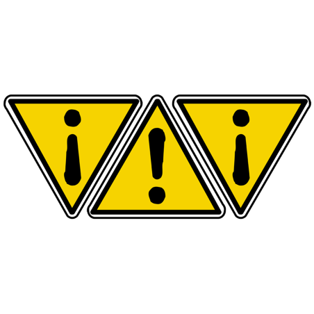 danger général (3fois 10x9cm) - Autocollant(sticker)
