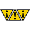 danger général (3fois 10x9cm) - Autocollant(sticker)