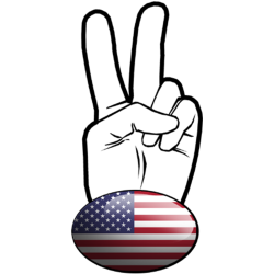 salut de motard USA (10x4,8cm) - Sticker/autocollant