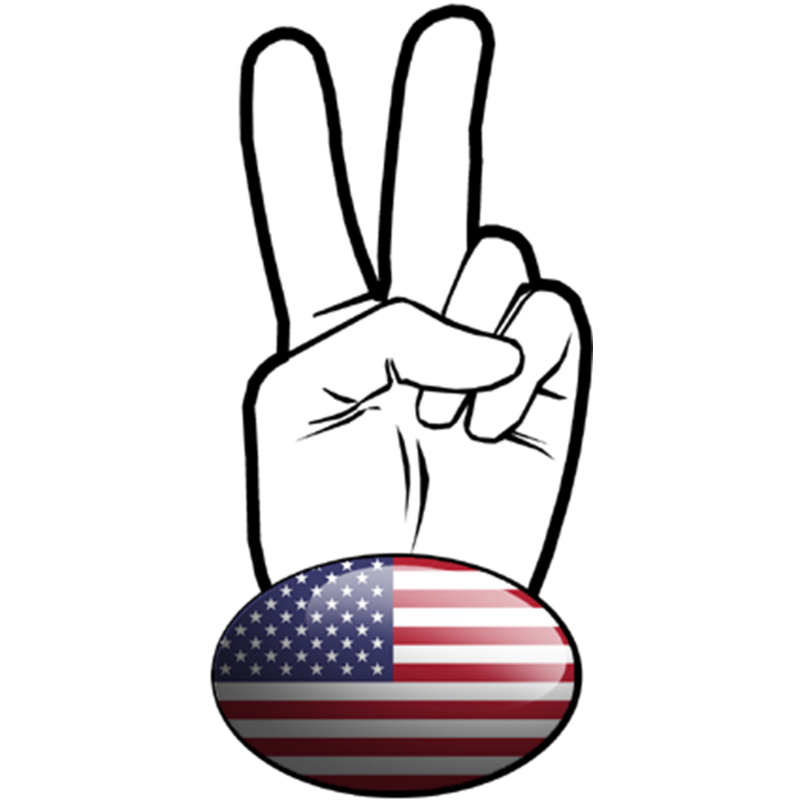 salut de motard USA (10x4,8cm) - Sticker/autocollant