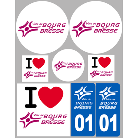 Bourg en Bresse (8 autocollants variés) - Autocollant(sticker)