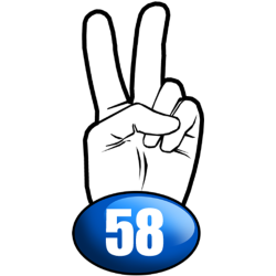 salut de motard département 58 (15x7,2cm) - Autocollant(sticker)