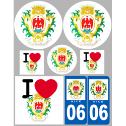 Ville Nice (8 autocollants variés) - Sticker/autocollant