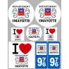 Mayotte - Kit 8 stickers - Sticker/autocollant