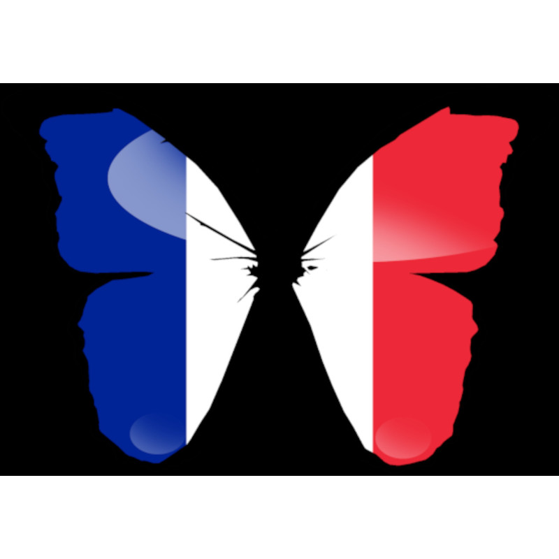 effet papillon France - 10x7cm - Sticker/autocollant