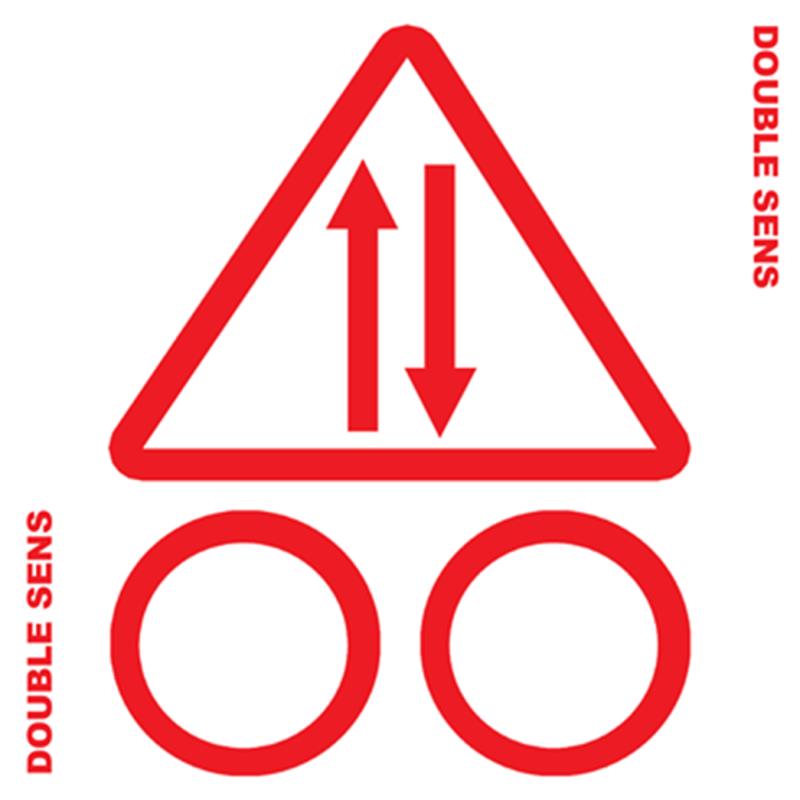 Balise VTT circulation en double sens (10x10cm) - Sticker / autocollan