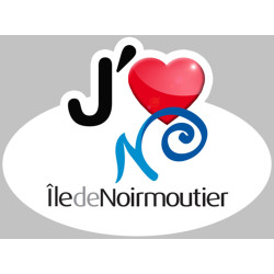 j'aime l'Ile de Noirmoutier - 5x3.7cm - Sticker/autocollant
