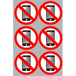 Éteindre son téléphone mobile (6 fois 5cm) - Autocollant(sticker)