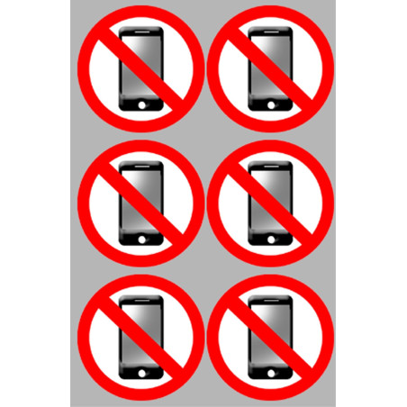 Éteindre son téléphone mobile (6 fois 5cm) - Sticker/autocollant