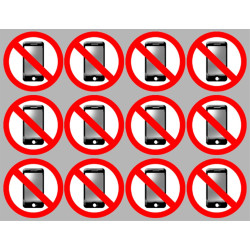 Éteindre son téléphone mobile (12 fois 5cm) - Autocollant(sticker)