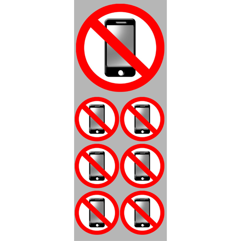 Éteindre son téléphone mobile (1 fois 10cm - 6 fois 5cm) - Sticker/
