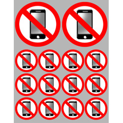Éteindre son téléphone mobile (2 fois 10cm - 12 fois 5cm) - Autocollant(sticker)