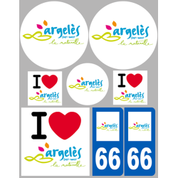 Argelès-sur-Mer (8 autocollants variés) - Sticker/autocollant
