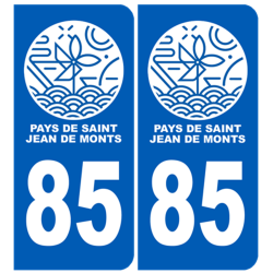 immatriculation Pays de Saint-Jean-de-Monts 85 - Sticker/autocollant