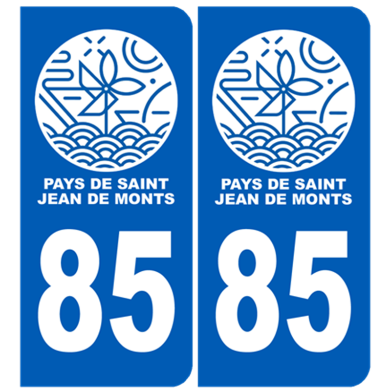 immatriculation Pays de Saint-Jean-de-Monts 85 - Sticker/autocollant