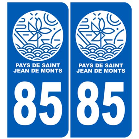 immatriculation Pays de Saint-Jean-de-Monts 85 - Sticker/autocollant
