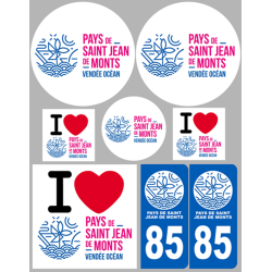 Pays de Saint-Jean-de-Monts (8 autocollants variés) - Sticker/autocol