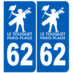 immatriculation Le Touquet-Paris-Plage 62 - Sticker/autocollant