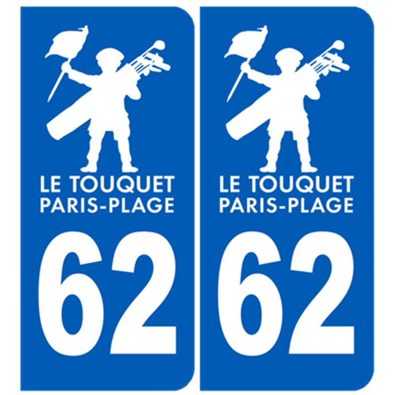 immatriculation Le Touquet-Paris-Plage 62 - Sticker/autocollant