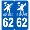immatriculation Le Touquet-Paris-Plage 62 - Sticker/autocollant
